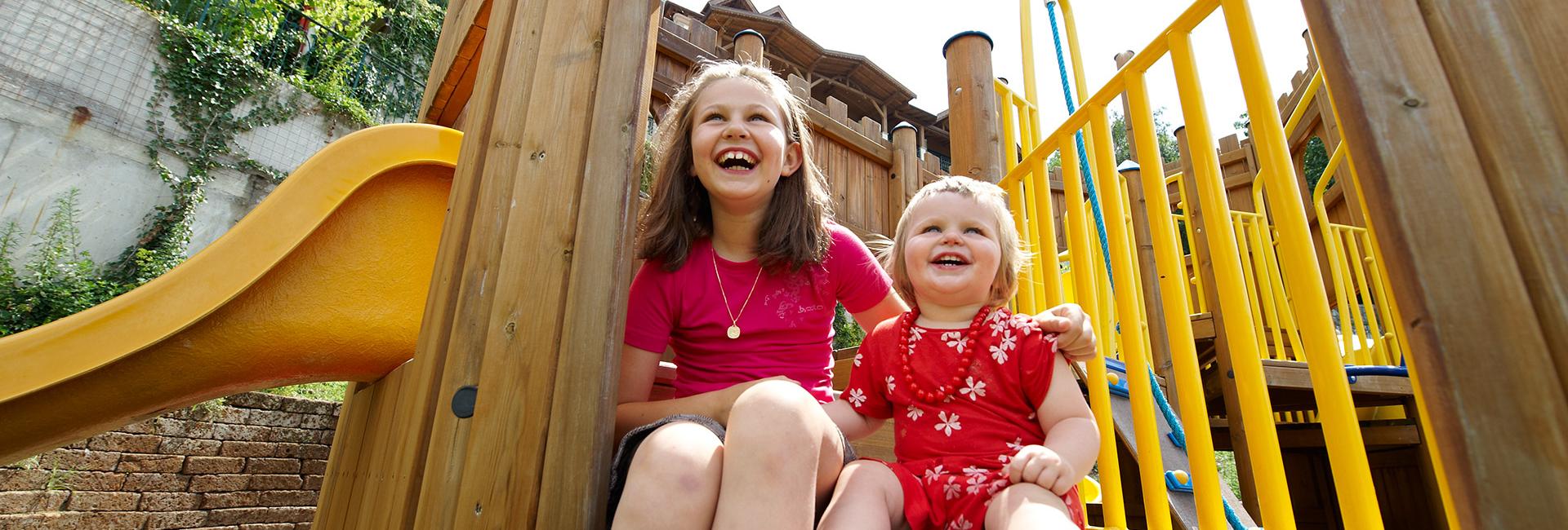 Kids at the outdoor playground