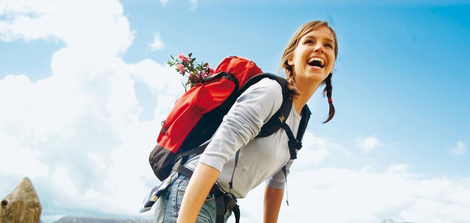 A female hiker